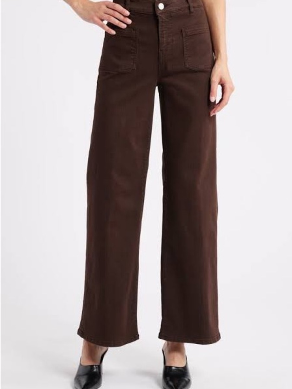 Frame Denim Le Slim Palazzo Wide Leg Jeans in Dark Brown (Espresso) 31 - Picture 2 of 4